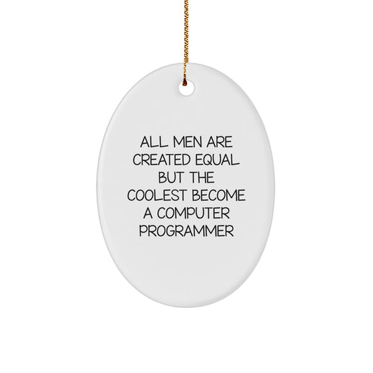Funny Computer Programmer Oval Ornament Gifts from Friends for Christmas Unique - Image 1