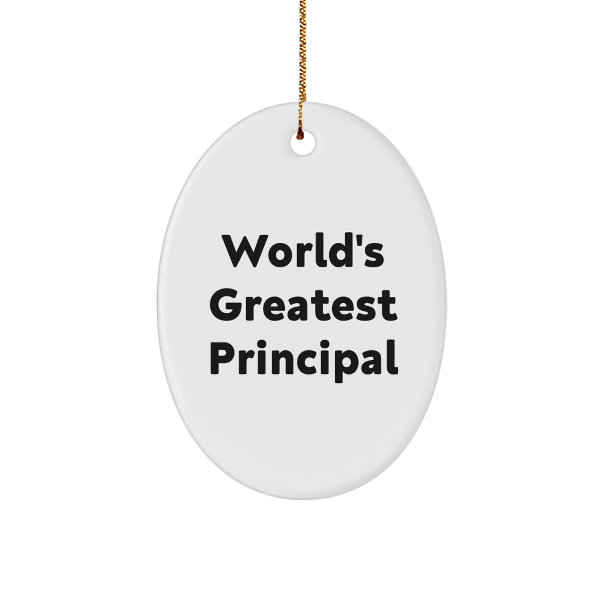 Funny World's Greatest Principal Oval Ornament for Christmas Unique Gifts from Family and Friends - Image 1