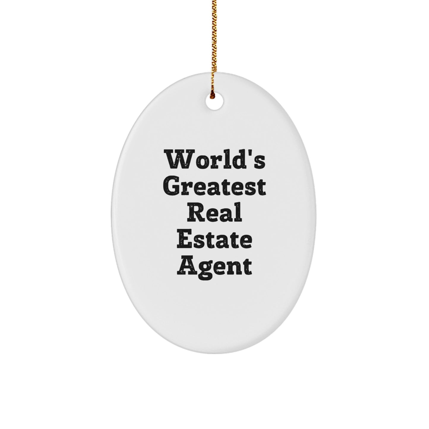 Gifts from Friends and Family to Real Estate Agent Real Estate Agent Gifts Christmas Unique Decorations Oval Ornament - Image 1