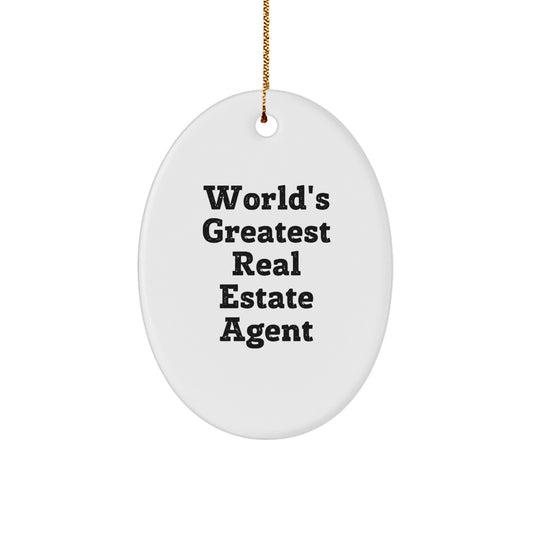 Gifts from Friends and Family to Real Estate Agent Real Estate Agent Gifts Christmas Unique Decorations Oval Ornament - Image 1