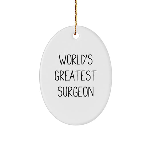 World's Greatest Surgeon Oval Ornament, Christmas Unique Gifts for Surgeon, Oval Shaped Decor from Friends and Family - Image 1