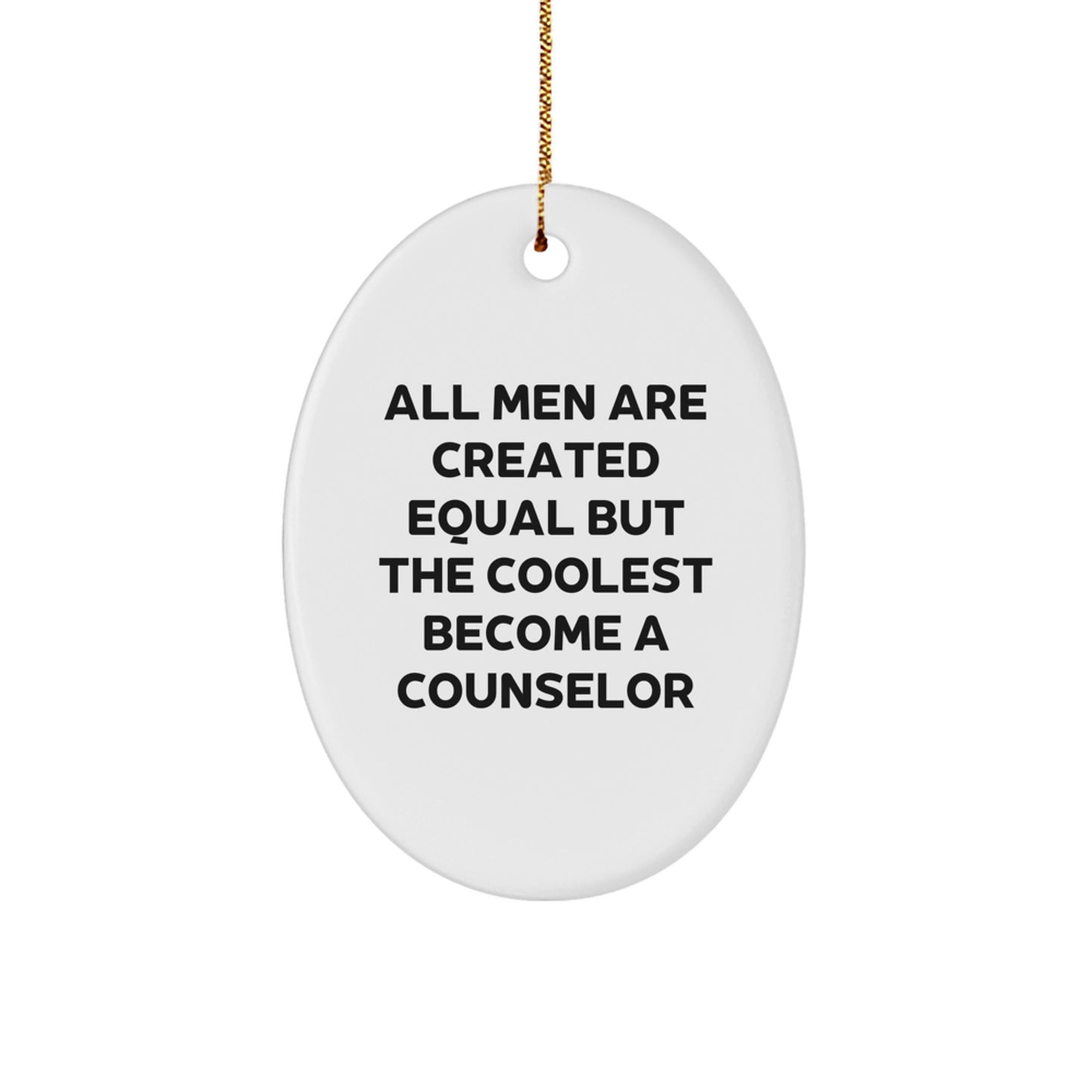 Funny Counselor Gifts for Men Unique Oval Ornament Christmas Decorations from Friends - Image 1