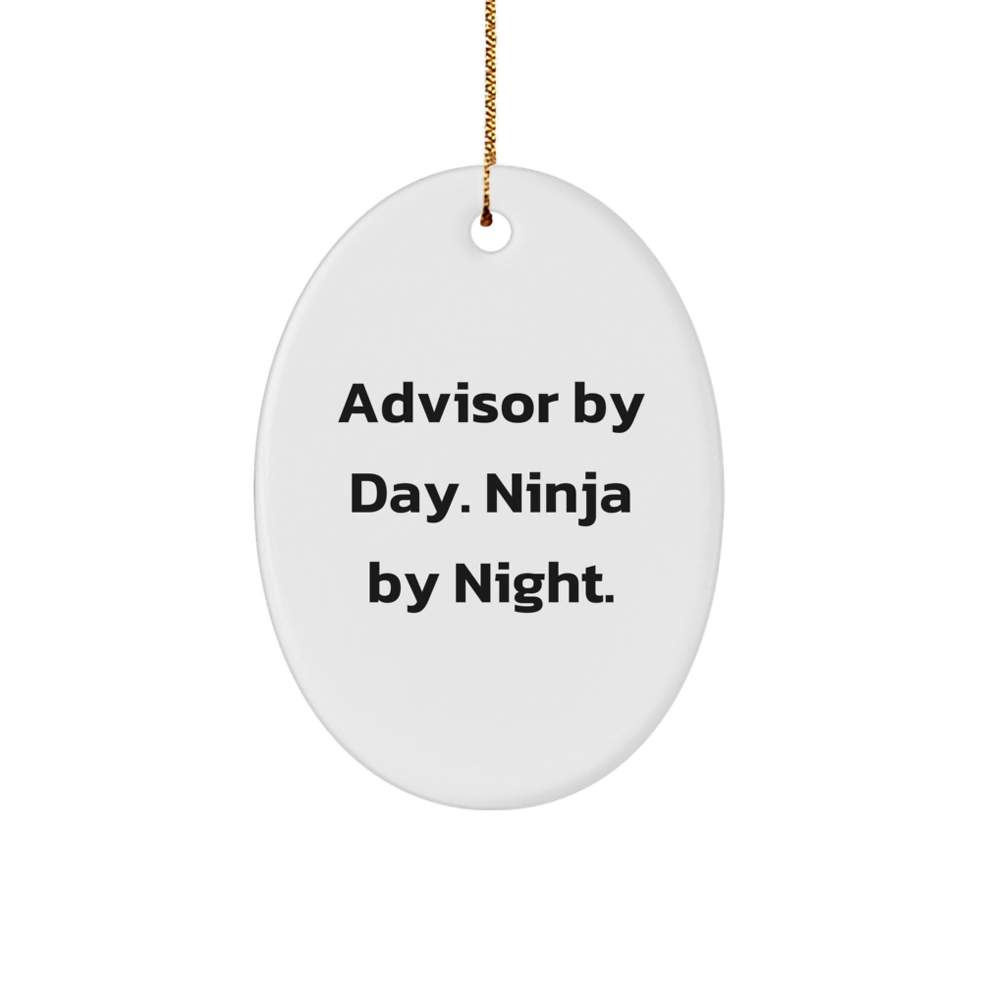 Funny Advisor Gifts from Men - Oval Ornament, Christmas Unique Advisor Presents for Advisor By Day. Ninja By Night. - Image 1