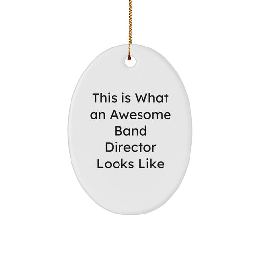 Funny Band Director Gifts from Friends for Awesome Oval Ornament This Is What an Awesome Band Director Looks Like - Image 1