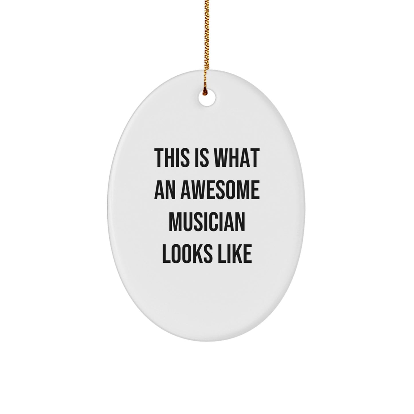 Funny Musician Gifts for Friends Oval Ornament Christmas Memorable Present from Family - Image 1