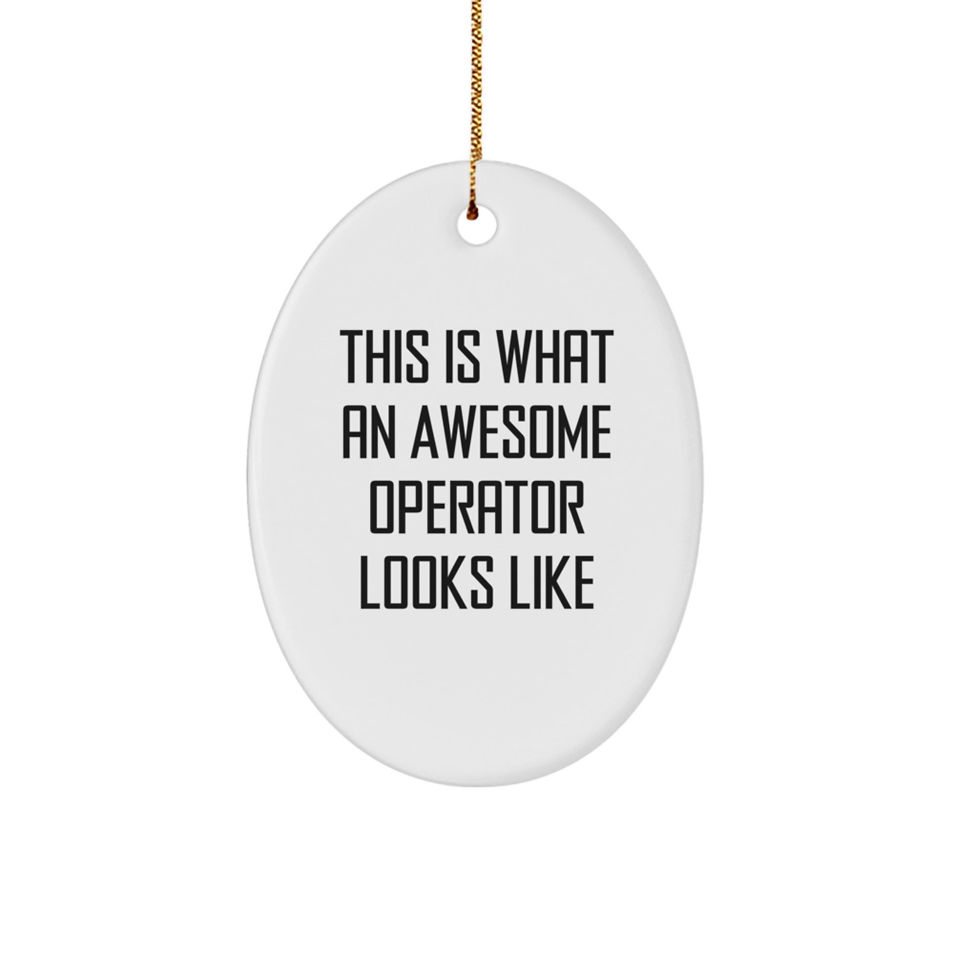 Funny Operator Christmas Unique Gift Oval Ornament, Gifts from Family for Operator Friends, This Is What An Awesome Operator Looks Like - Image 1