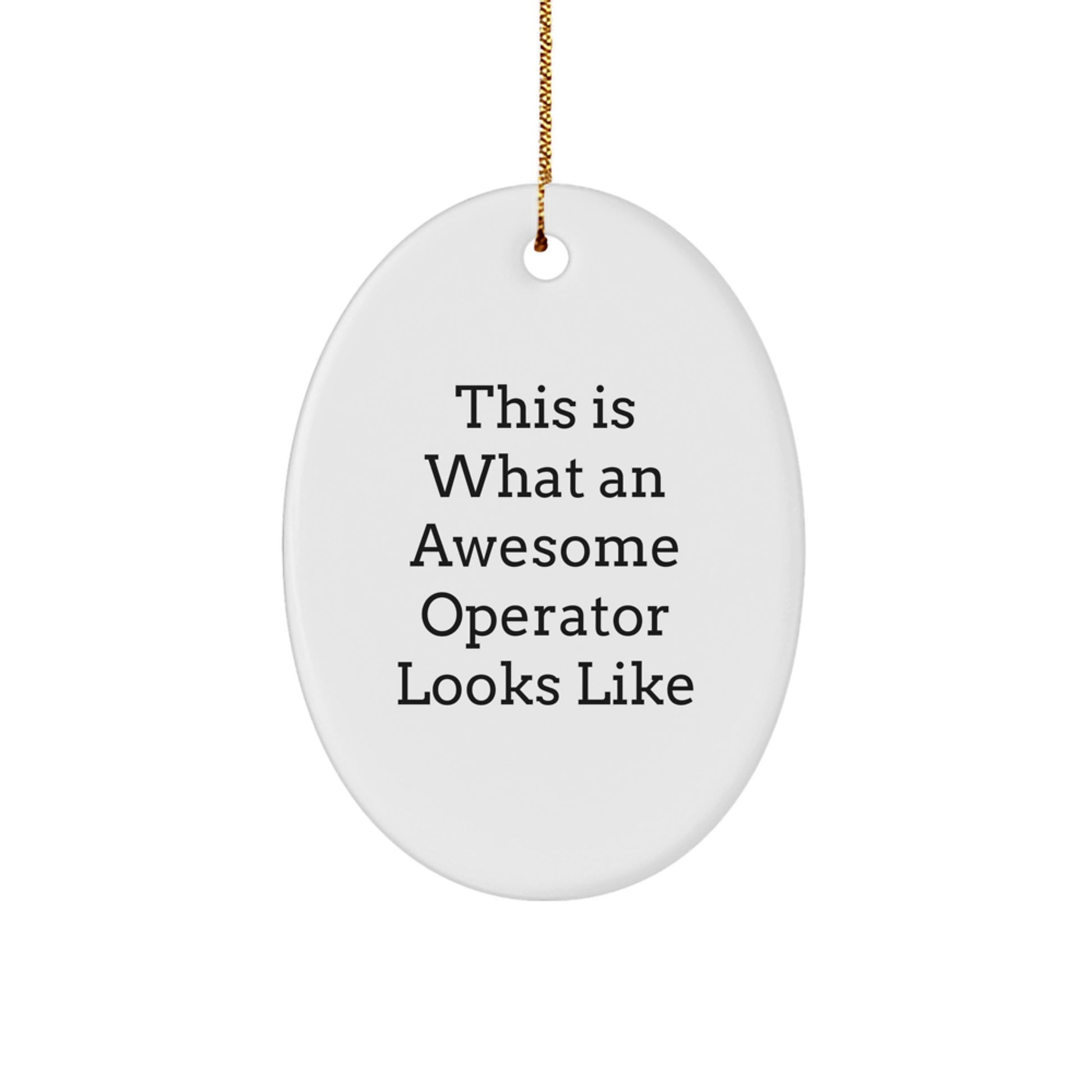 Gifts from Friends, Funny Operator Christmas Unique Gifts, Oval Ornament Quote - This Is What An Awesome Operator Looks Like - Image 1