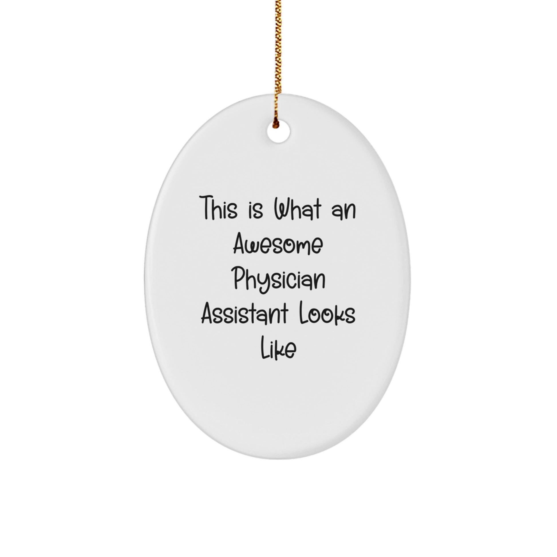Funny Physician Assistant Gifts from Friends for Christmas Unique Oval Ornament with Inspirational Quote, Gifts for Men Women Coworkers Family - Image 1