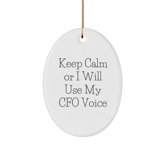 Funny CFO Gifts from Men for Women CFO Friends Unique Oval Ornament - Image 1
