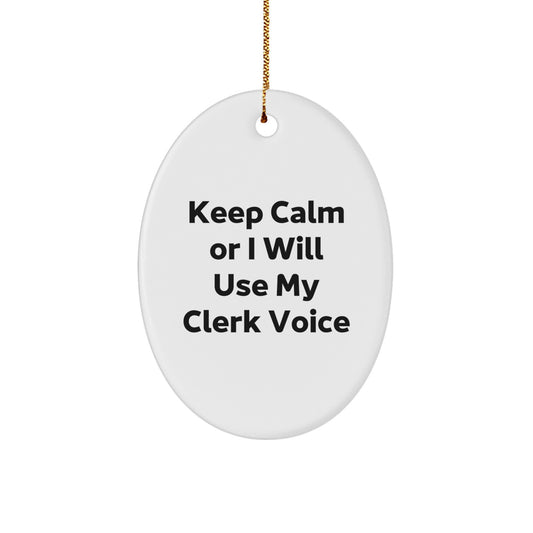 Funny Clerk Oval Ornament Gifts from Friends to Men and Women for Christmas Unique Ideas - Image 1