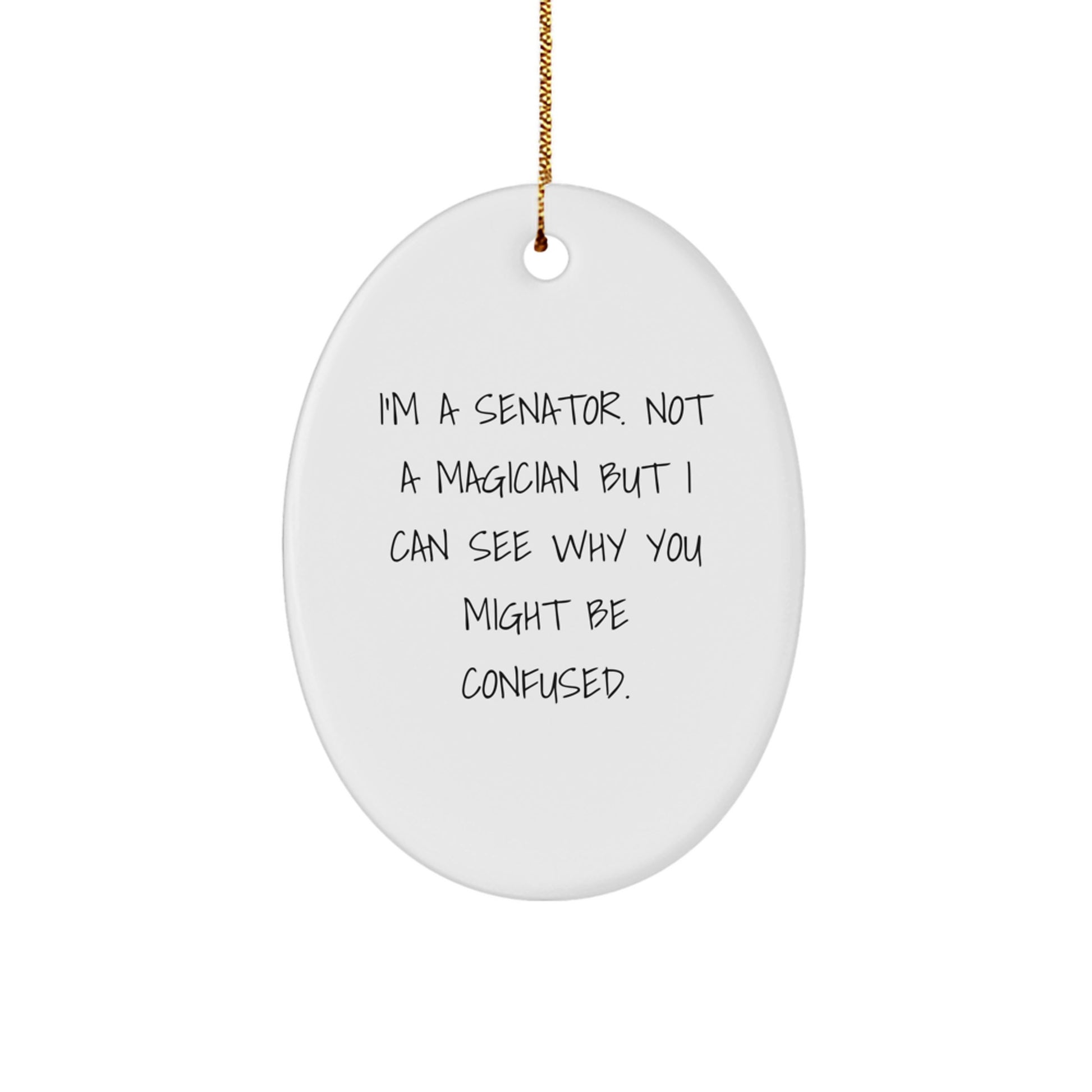 Funny Senator Oval Ornament Gifts from Friends and Family for Senator Men Women Christmas Unique - Image 1