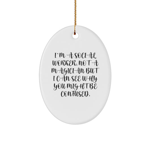 Social Worker Christmas Ornament for Coworkers Gift I'm a Social Worker - Image 1