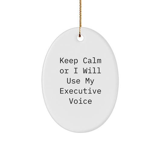 Funny Executive Oval Ornaments, Gifts from Men to Executive Men for Christmas Unique Gifts, Oval Shaped Executive Voice - Image 1