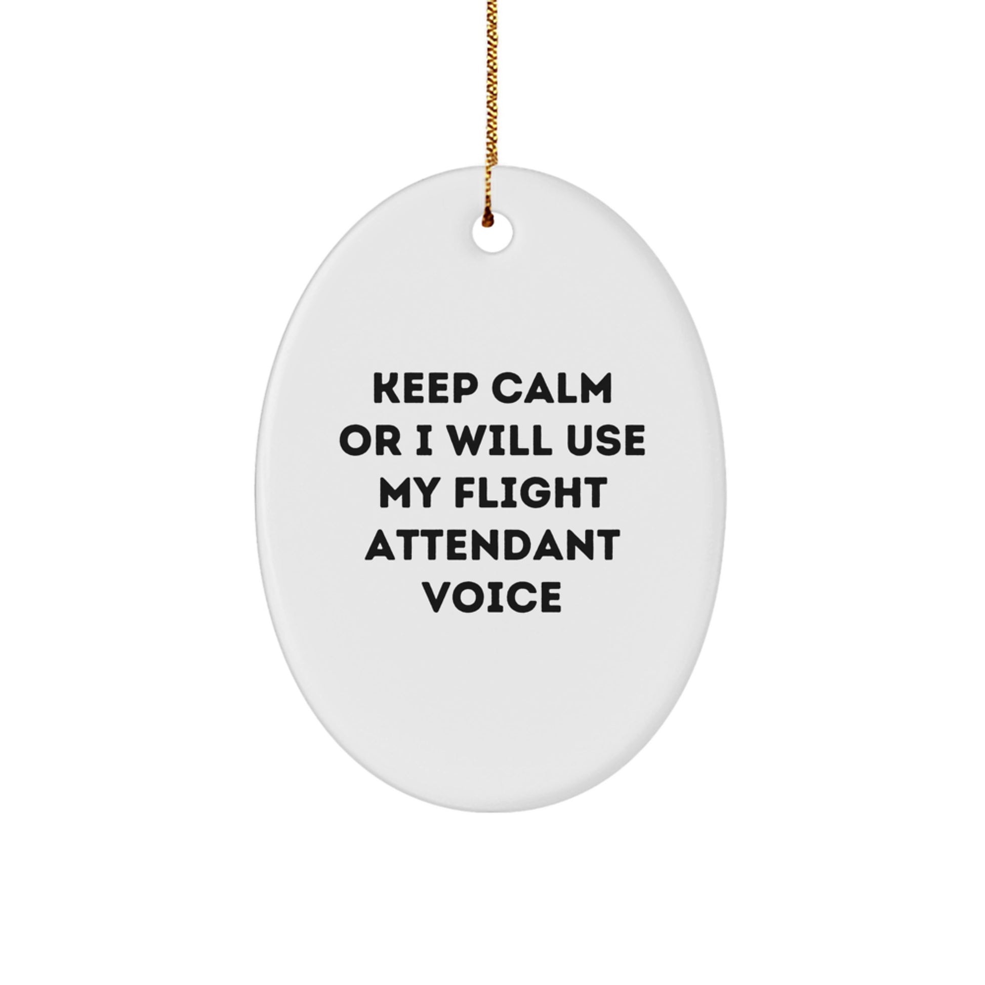 Funny Flight Attendant Gifts for Christmas with Oval Ornament - Gifts from Coworkers to Flight Attendant Friends and Family - Image 1
