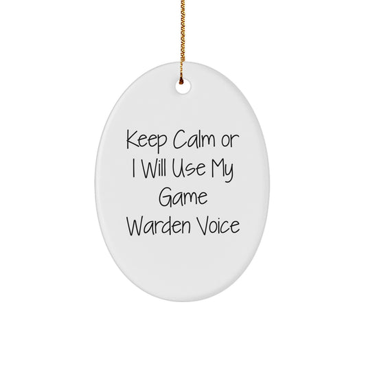 Game Warden Oval Ornament, Funny Christmas Unique Gifts for Game Wardens, Oval Decorations - Image 1