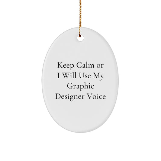 Funny Graphic Designer Oval Ornament Gifts from Men to Friends for Christmas Unique Ideas - Image 1