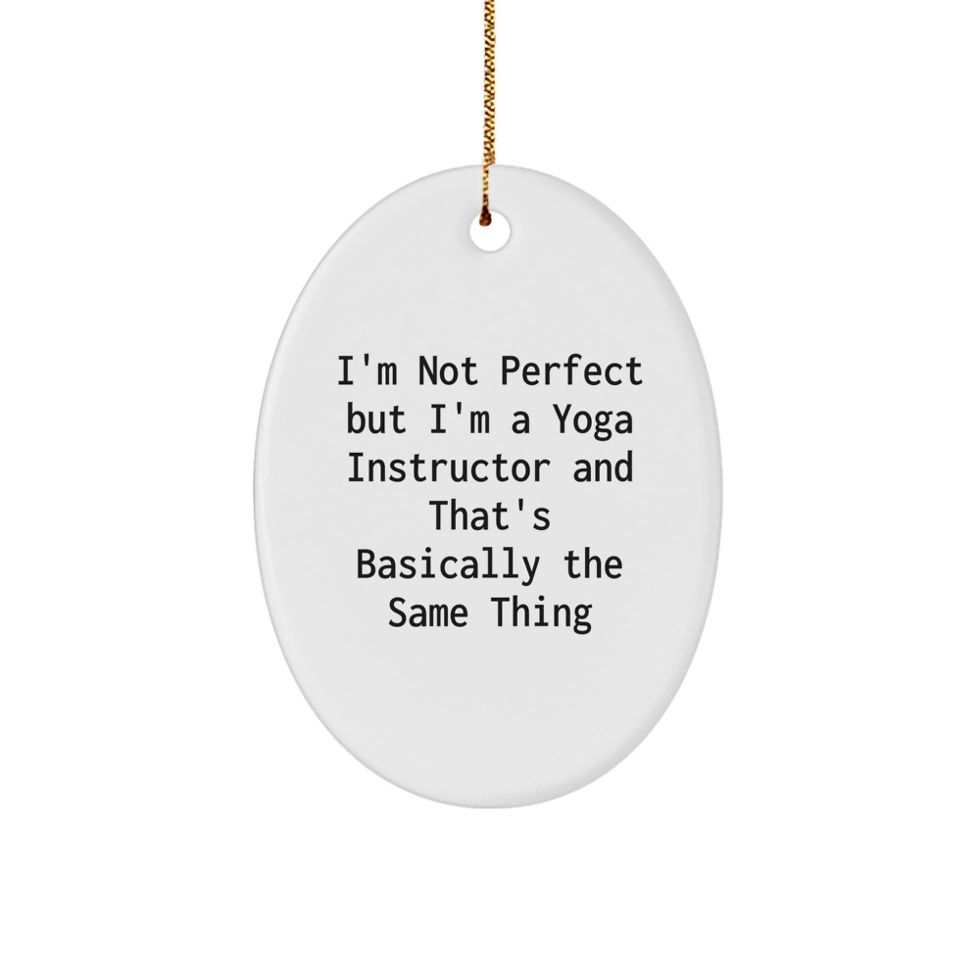 Funny Yoga Instructor Gifts for Men Friends Family Christmas Unique Presents Oval Ornament - Image 1