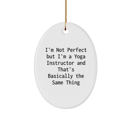 Funny Yoga Instructor Gifts for Men Friends Family Christmas Unique Presents Oval Ornament - Image 1