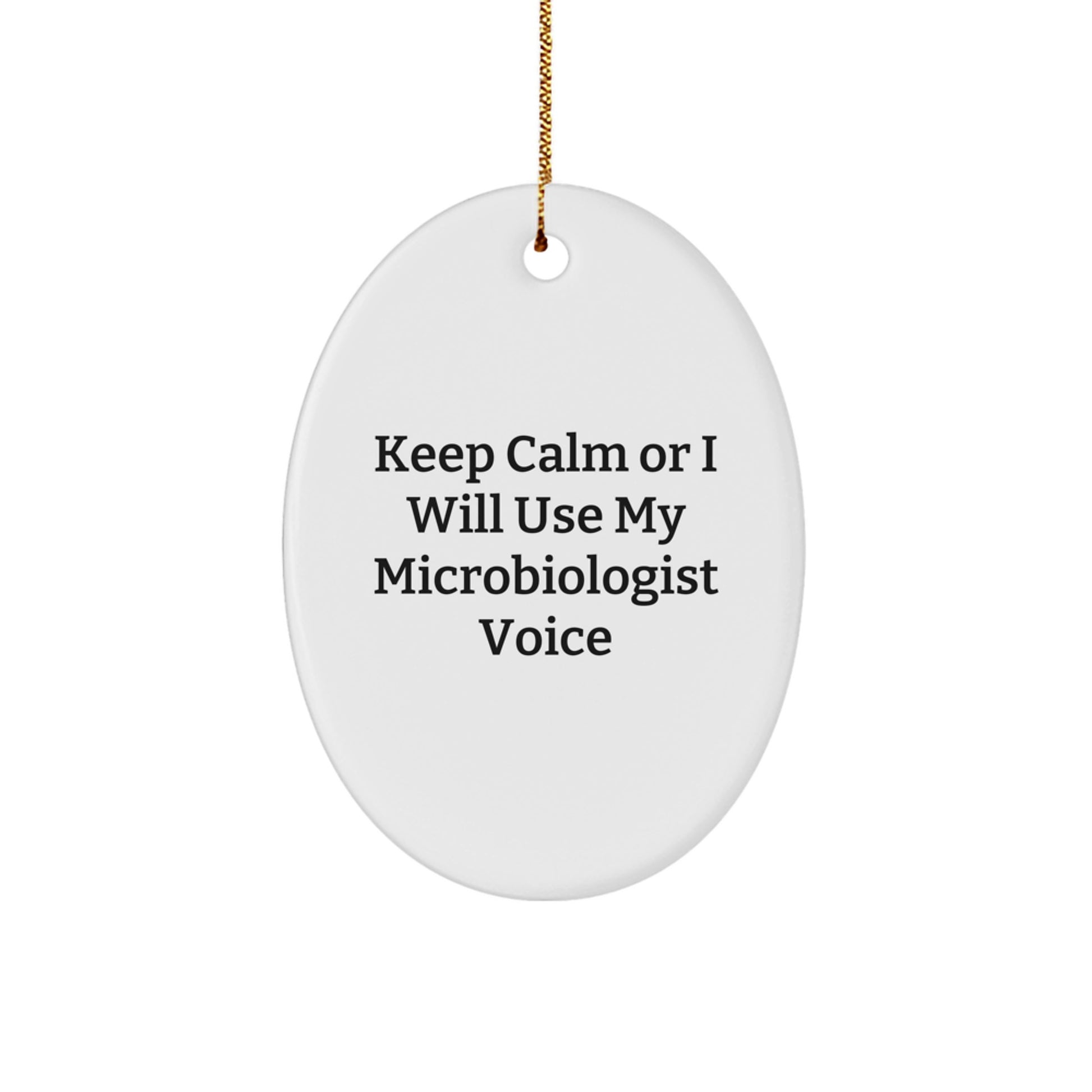 Funny Microbiologist Christmas Oval Ornament Gifts from Friends, Gifts for Microbiologist Men, Women, Coworkers, Family - Image 1