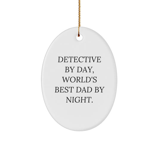 Funny Detective Gifts for Men, Oval Ornament - Christmas Unique Gifts from Dad - Image 1
