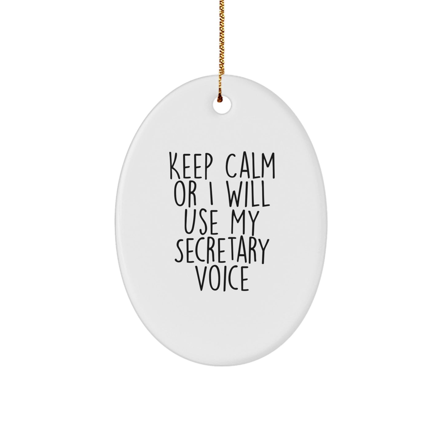 Funny Secretary Oval Ornament Gifts from Men to Women Coworkers Friends Family, Oval Shaped Secretary Voice Humor, Christmas Unique Gifts for Secretary Secretary Desk - Image 1