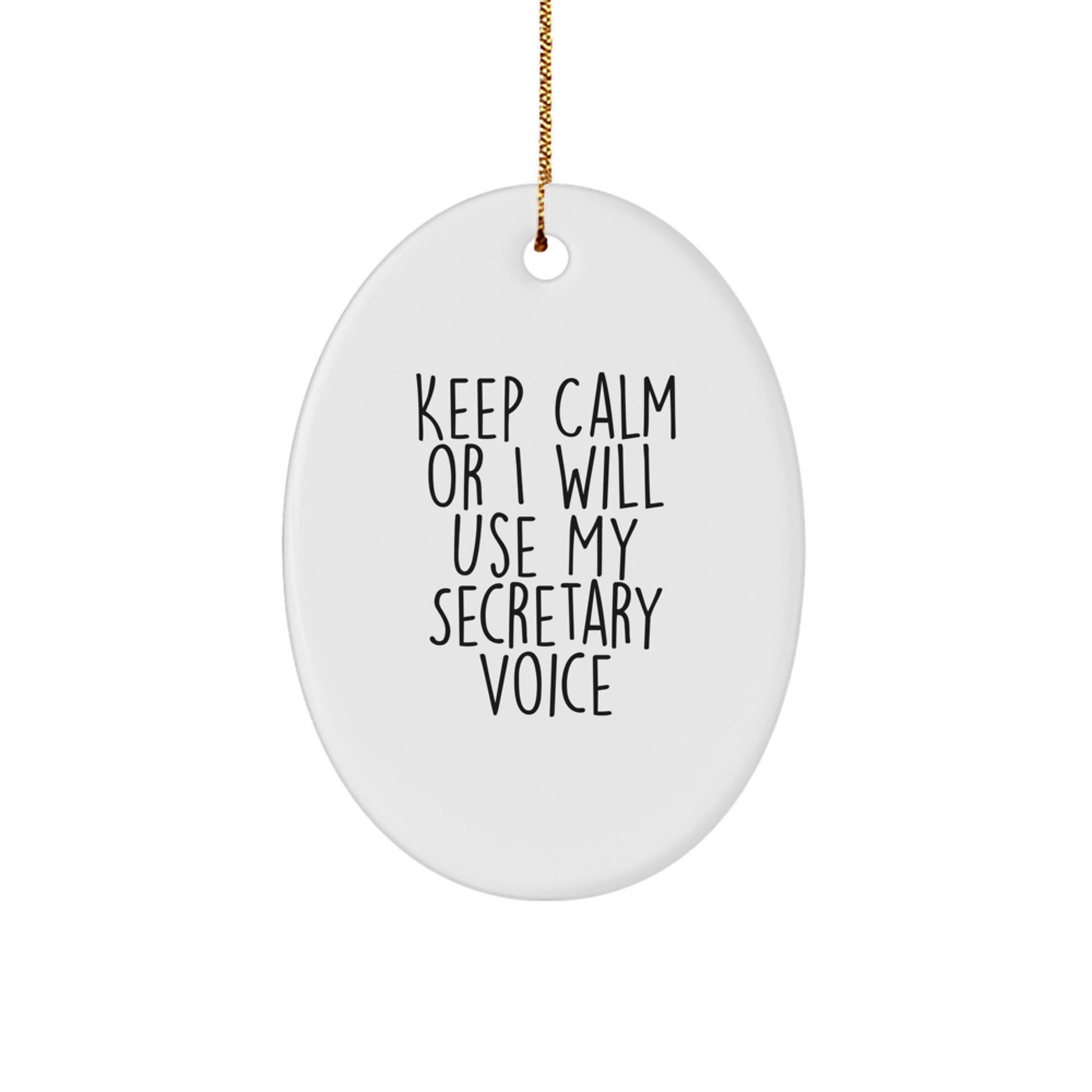 Funny Secretary Oval Ornament Gifts from Men to Women Coworkers Friends Family, Oval Shaped Secretary Voice Humor, Christmas Unique Gifts for Secretary Secretary Desk - Image 1