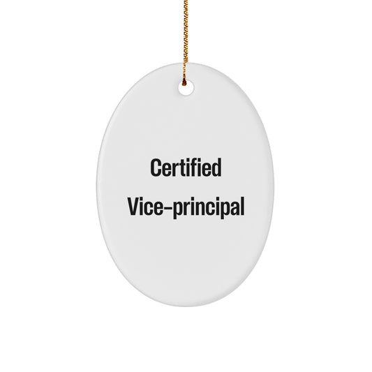 Funny Vice-principal Gifts for Men Oval Ornament Certified Quote from Friends, Christmas Unique Decorations for Vice-principal Men, Vice-principal Oval Ornament with Inspirational Quote from Family - Image 1