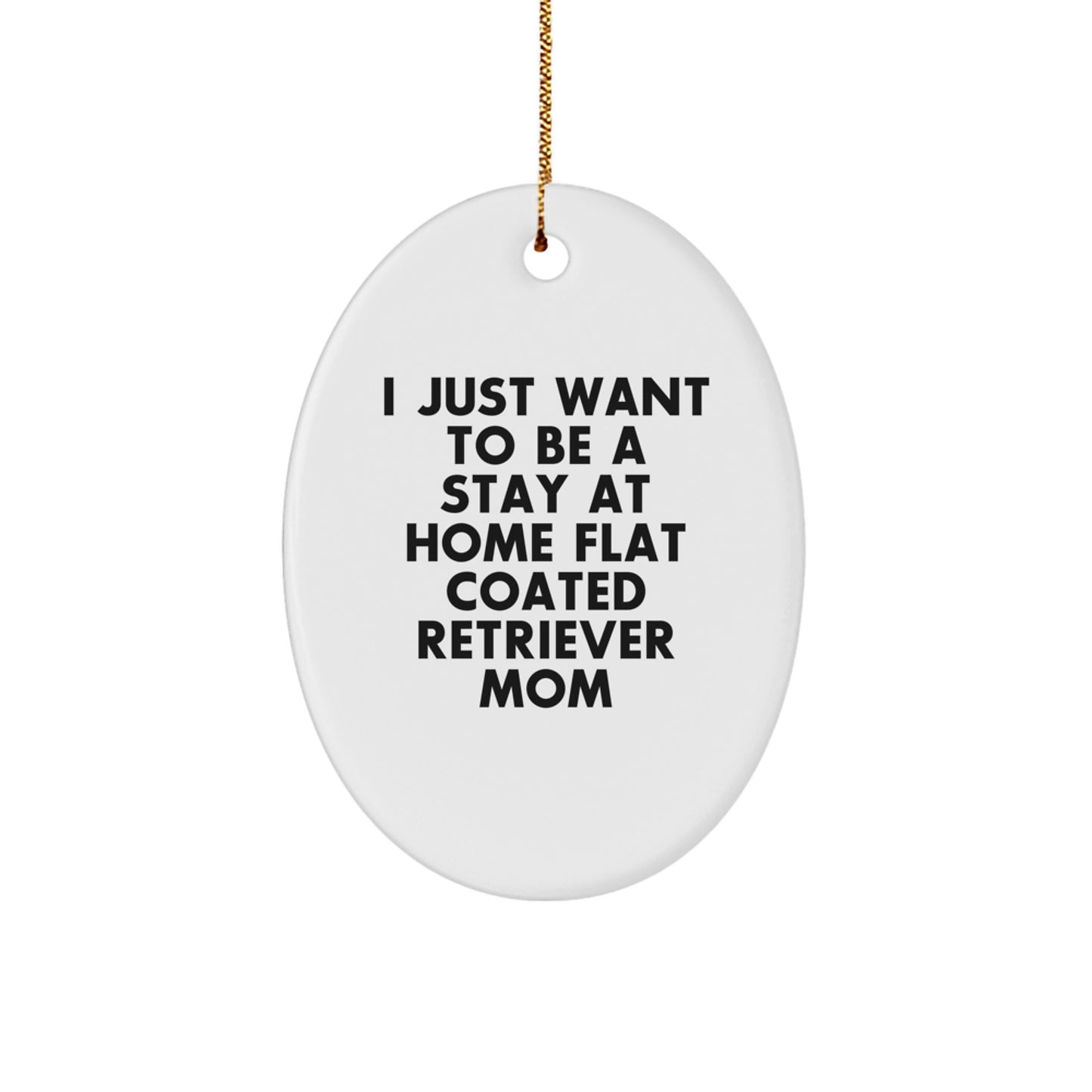 Funny Flat Coated Retriever Dog Oval Ornament, Gifts from Mom for Christmas Unique Gifts - Image 1