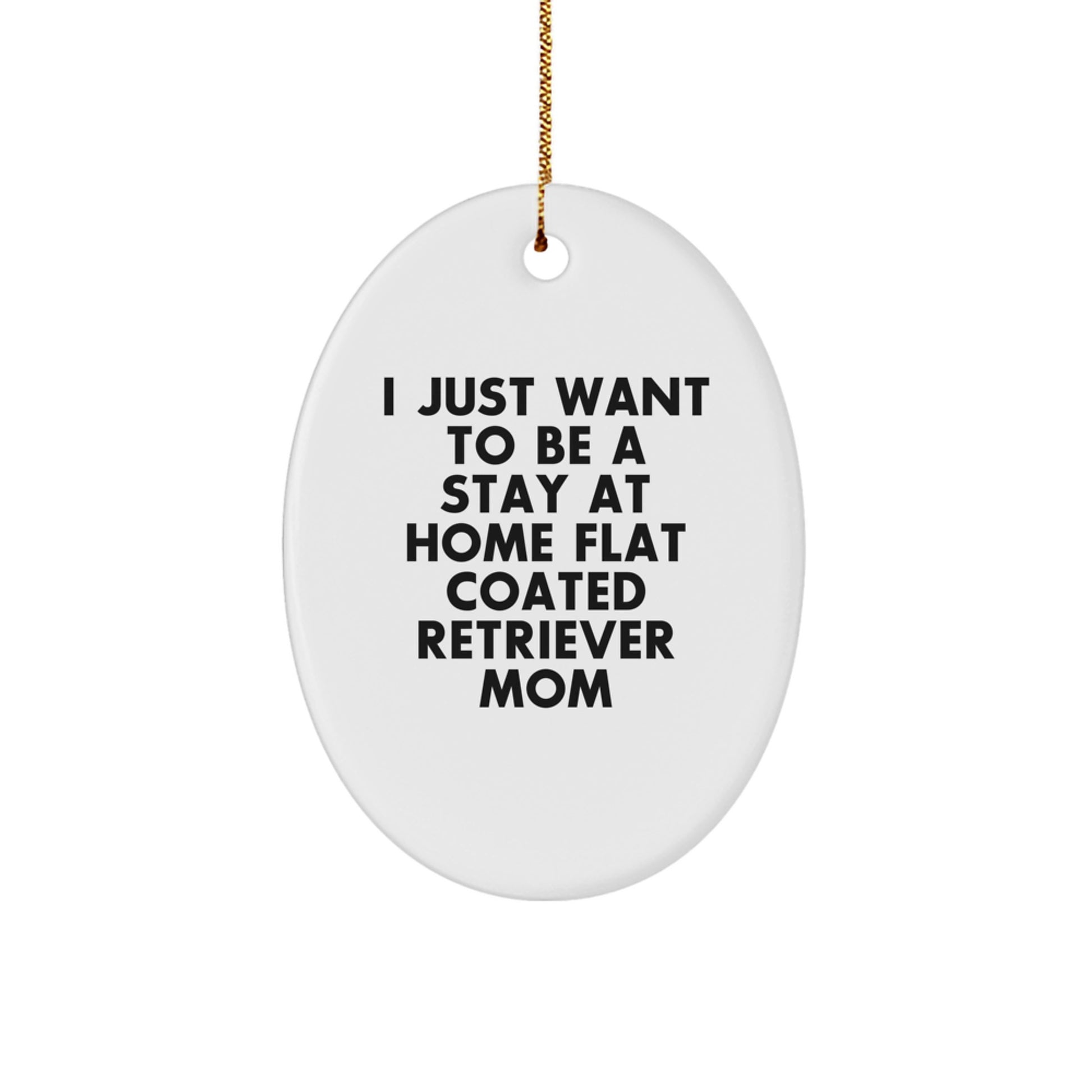 Funny Flat Coated Retriever Dog Oval Ornament, Gifts from Mom for Christmas Unique Gifts - Image 1