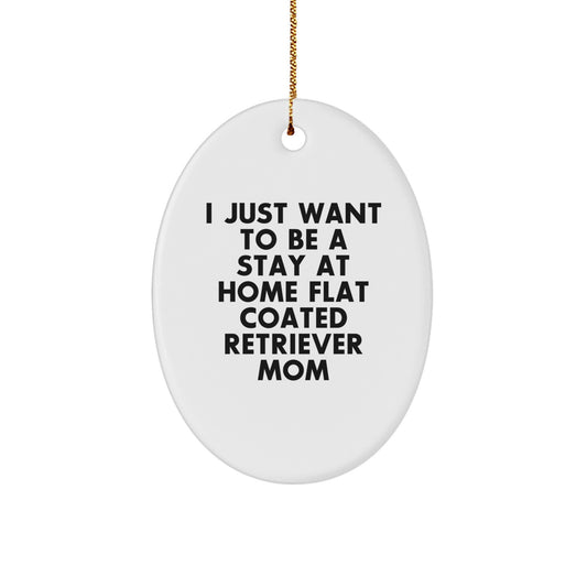 Funny Flat Coated Retriever Dog Oval Ornament, Gifts from Mom for Christmas Unique Gifts - Image 1