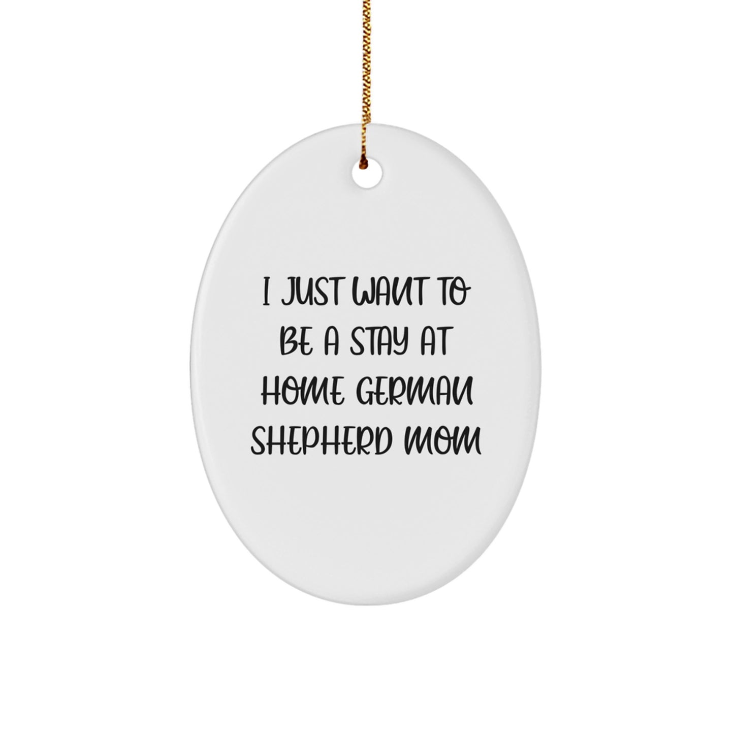 Funny German Shepherd Dog Mom Christmas Oval Ornament Gifts from Family - Image 1