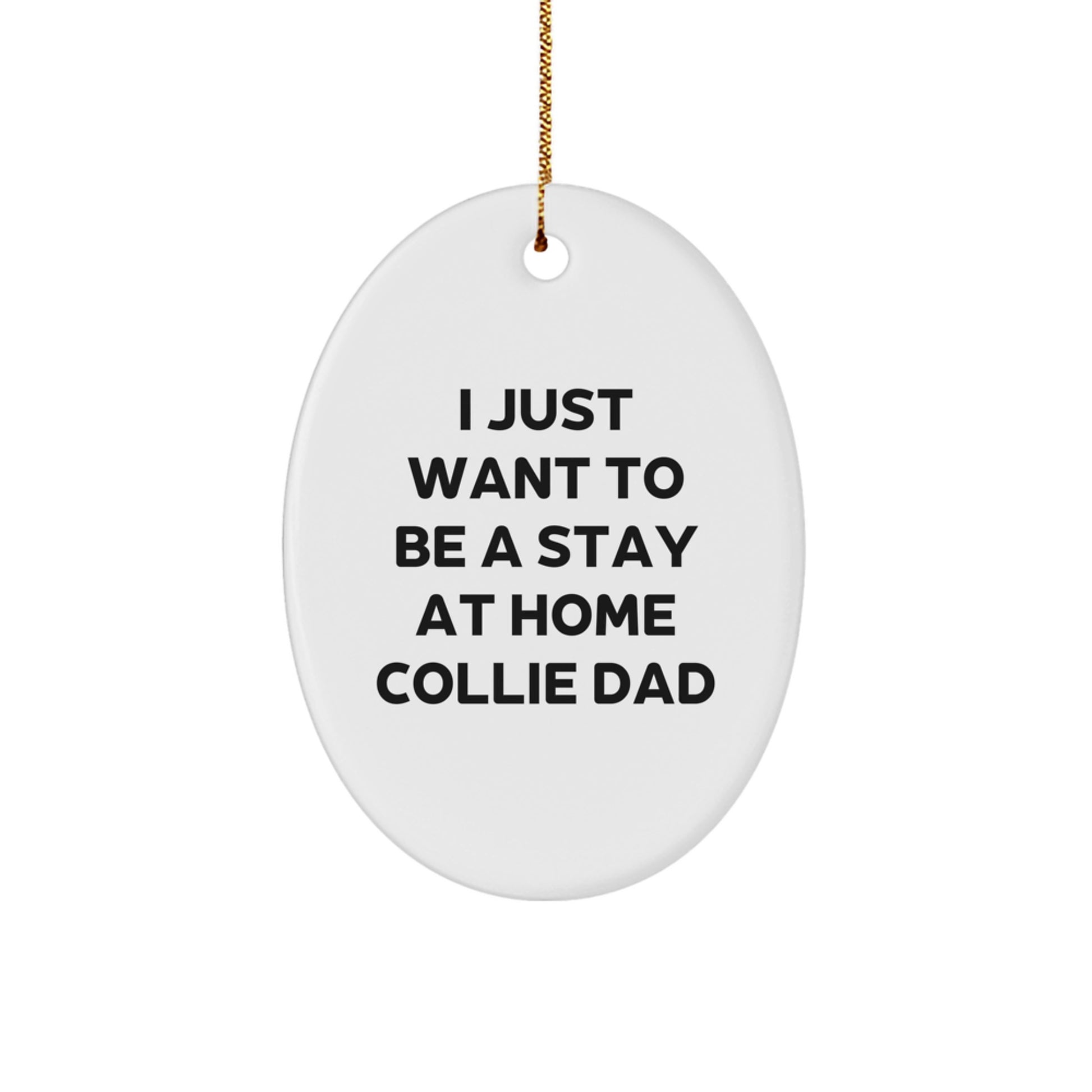Funny Collie Dog Oval Ornament Gifts from Men for Collie Dog Lovers This Christmas - Image 1