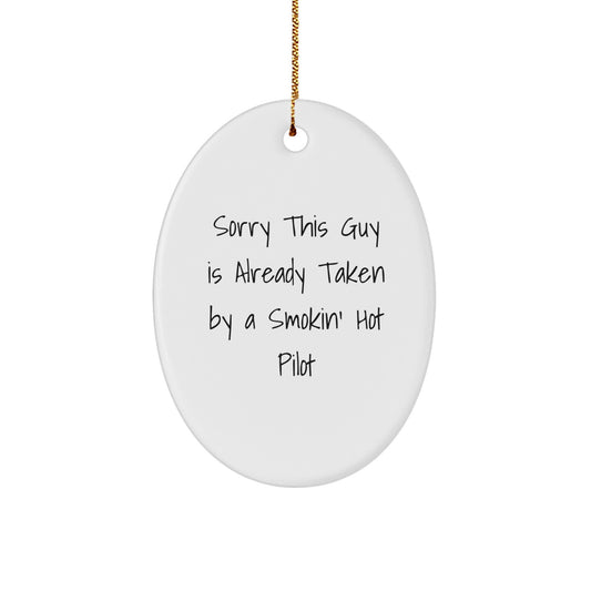 Funny Pilot Gifts for Friends Unique Oval Ornament Christmas Unique Gifts from Men to Pilot - Image 1