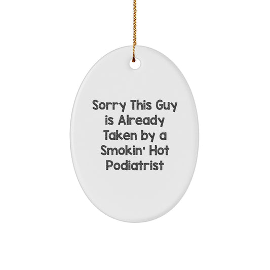 Funny Podiatrist Gifts for Christmas Oval Ornament - Image 1