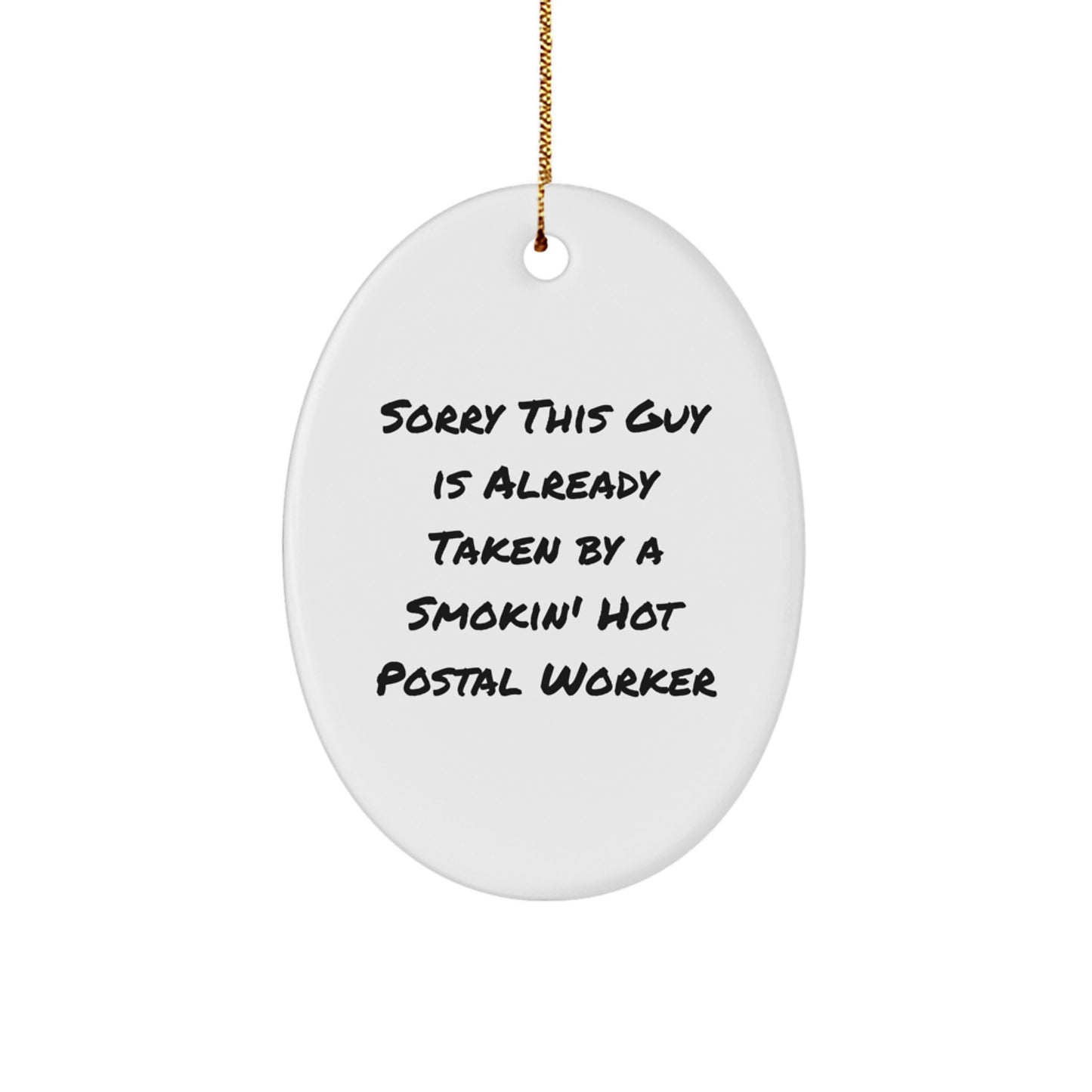 Funny Postal Worker Gifts from Friends and Family - Oval Ornament - Christmas Unique - Image 1