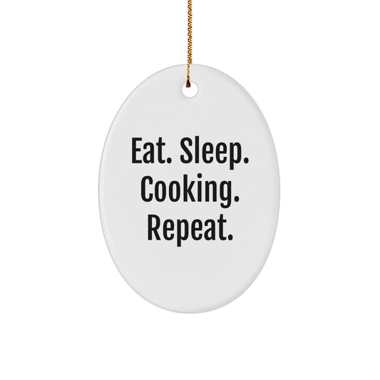 Funny Cooking Oval Ornament Gifts for Friends, Oval Shaped Cooking Lover Christmas Unique Gifts from Men, Men Gifts for Cooking Enthusiasts - Image 1