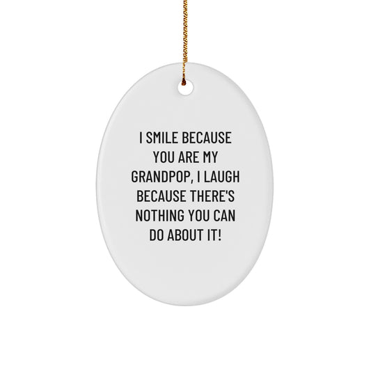 Funny Grandpop Oval Ornament Gifts from Family, Grandpop Christmas Unique Gifts for Grandpop - Image 1
