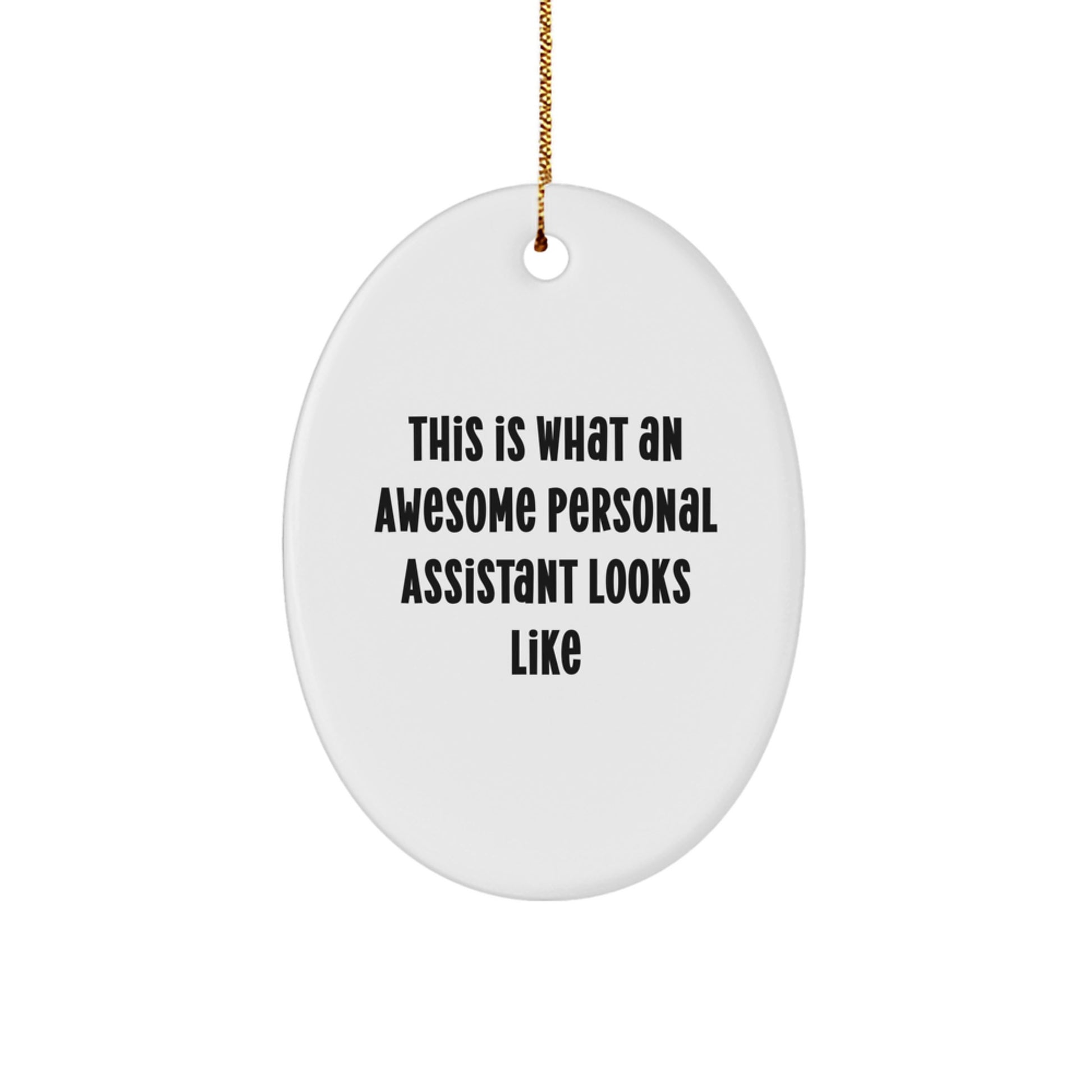Gifts from Friends for Personal Assistants, This Is What an Awesome Assistant Looks Like, Oval Ornament, Christmas Unique Gifts - Image 1