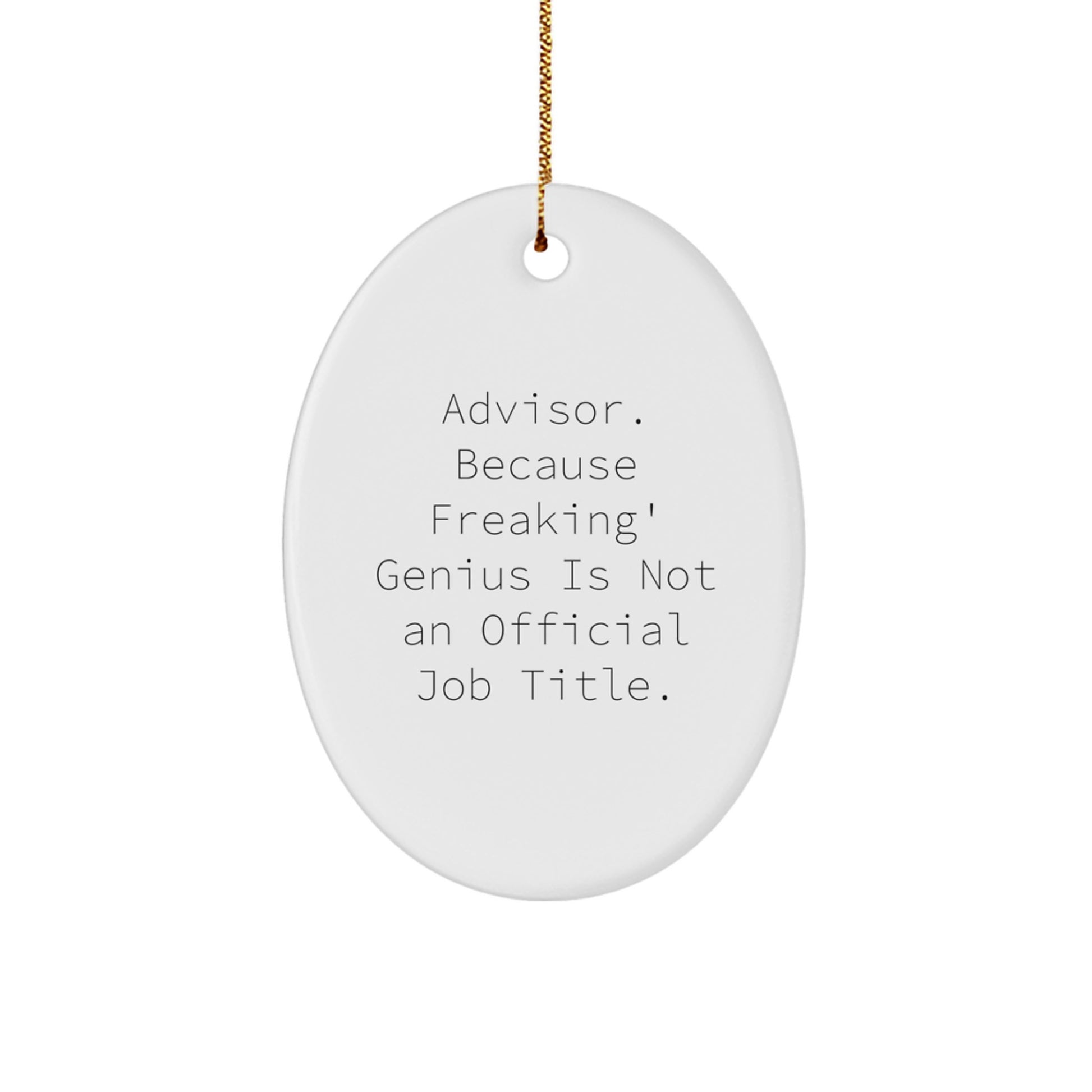 Gifts from Coworkers to Advisors - Funny Quote Oval Ornament, Christmas Unique Gifts for Men and Women - Image 1