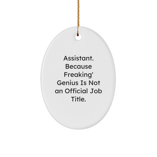 Funny Assistant Gifts from Friends - Oval Ornament for Assistant, Christmas Unique Gifts for Assistant - Image 1