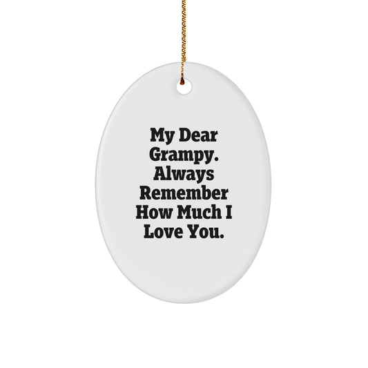 Grampy Oval Ornament, Funny Quote Gifts for Grampy, Christmas Unique Gifts from Family - Image 1