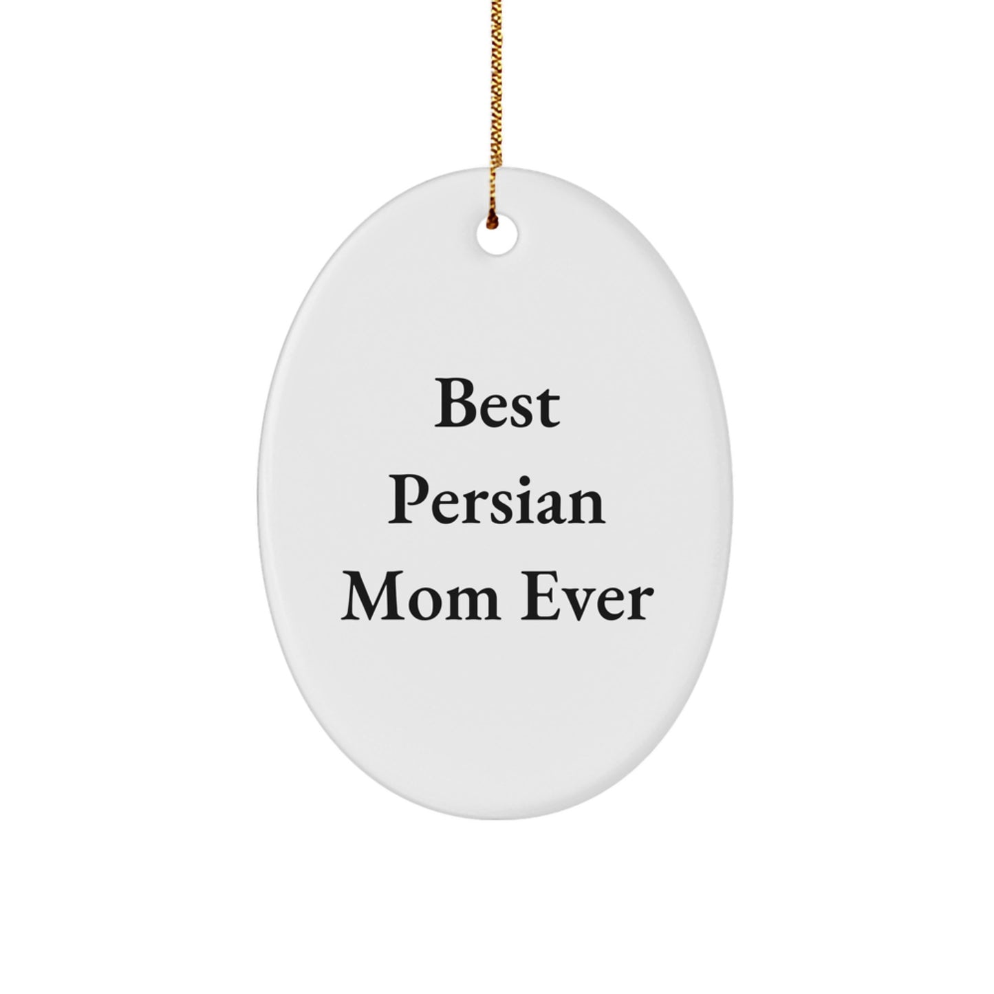 Funny Persian Cat Mom Gifts for Christmas - Oval Ornament from Friends and Family - Image 1