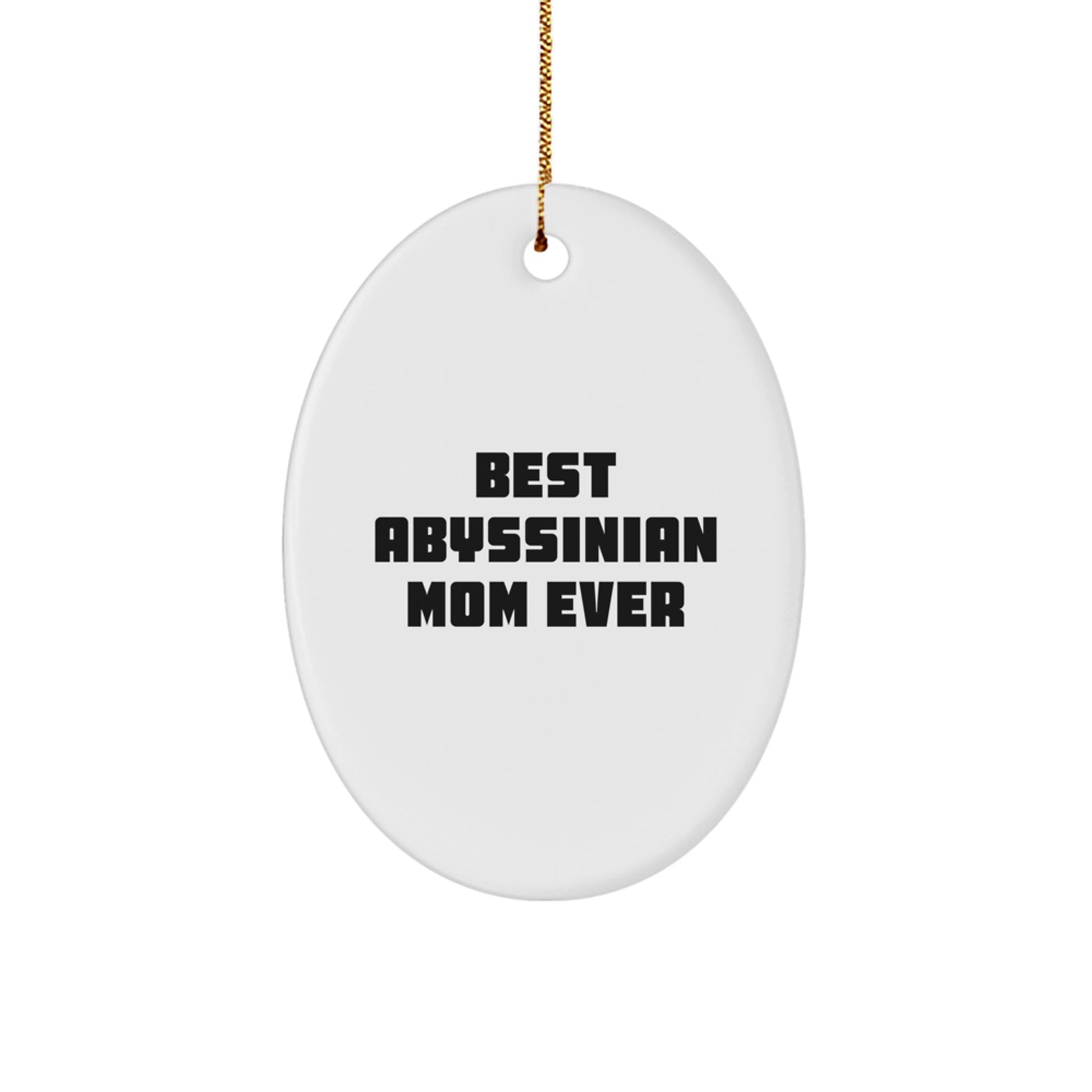 Abyssinian Cat Mom Gifts from Friends for Unique Christmas Oval Ornament - Image 1