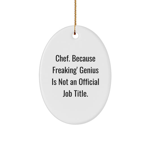 Funny Chef Oval Ornament Gifts from Friends Christmas Unique Finds for Men Chef Friends - Image 1