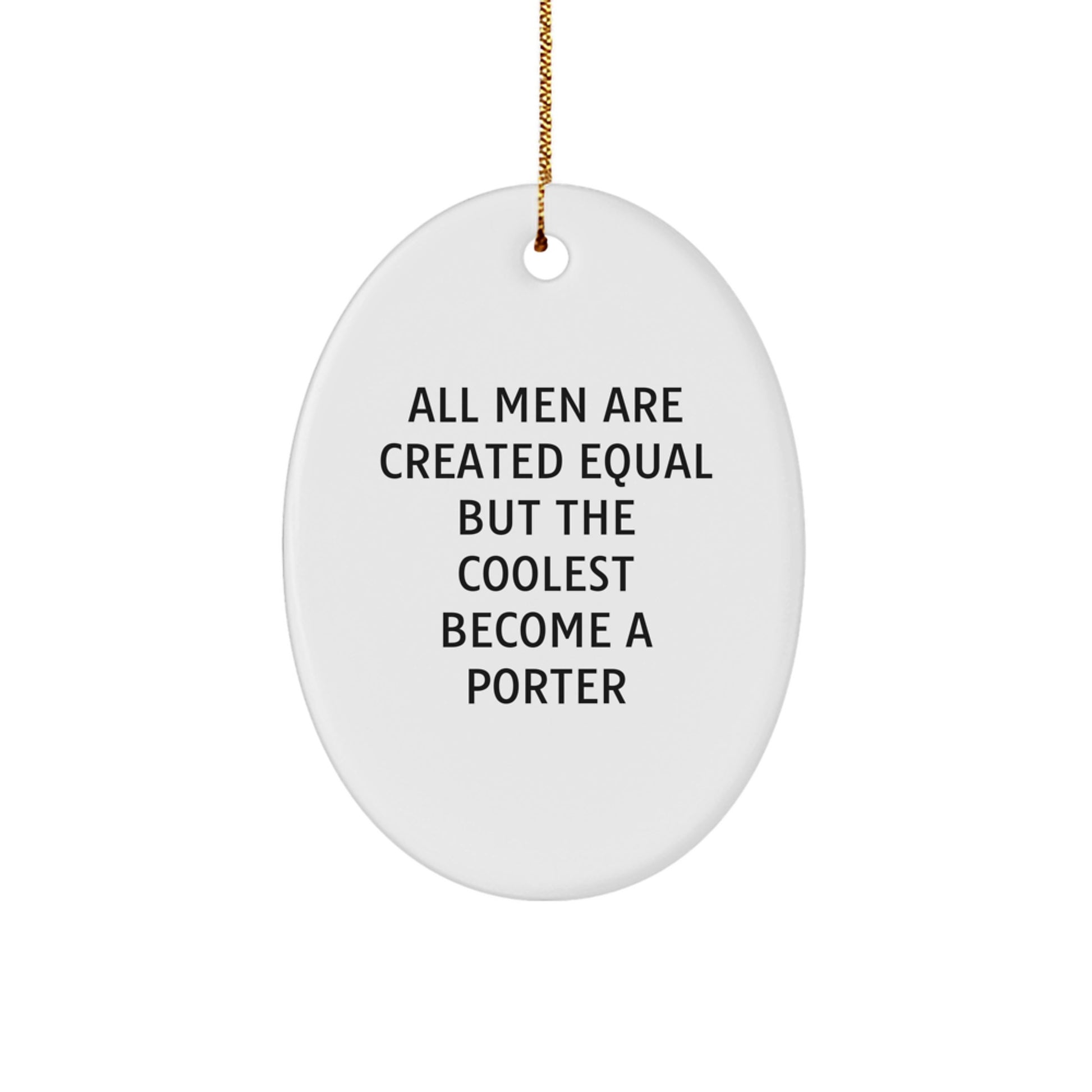 Funny Porter Gifts for Christmas Unique Oval Ornament from Friends for Porter - Image 1
