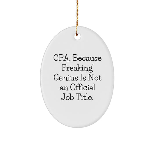 Cute CPA Gifts from Men, Funny Oval Ornaments for Christmas Unique Gifts for Friends and Family - Image 1