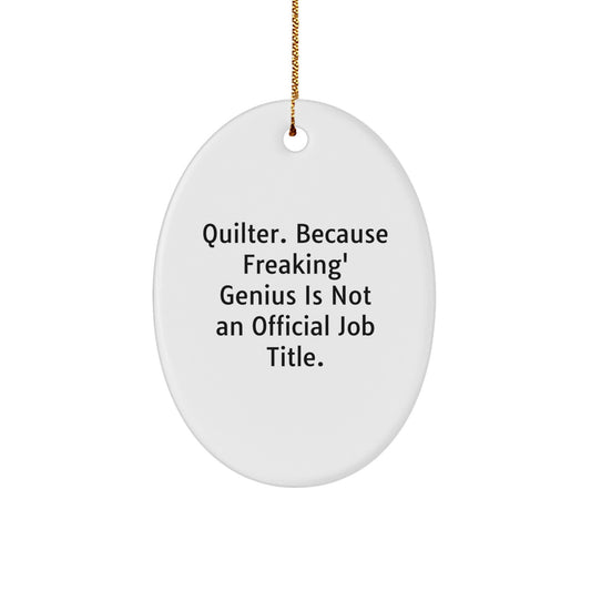 Quilter Oval Ornament Idea for Coworkers Christmas Gift - Image 1