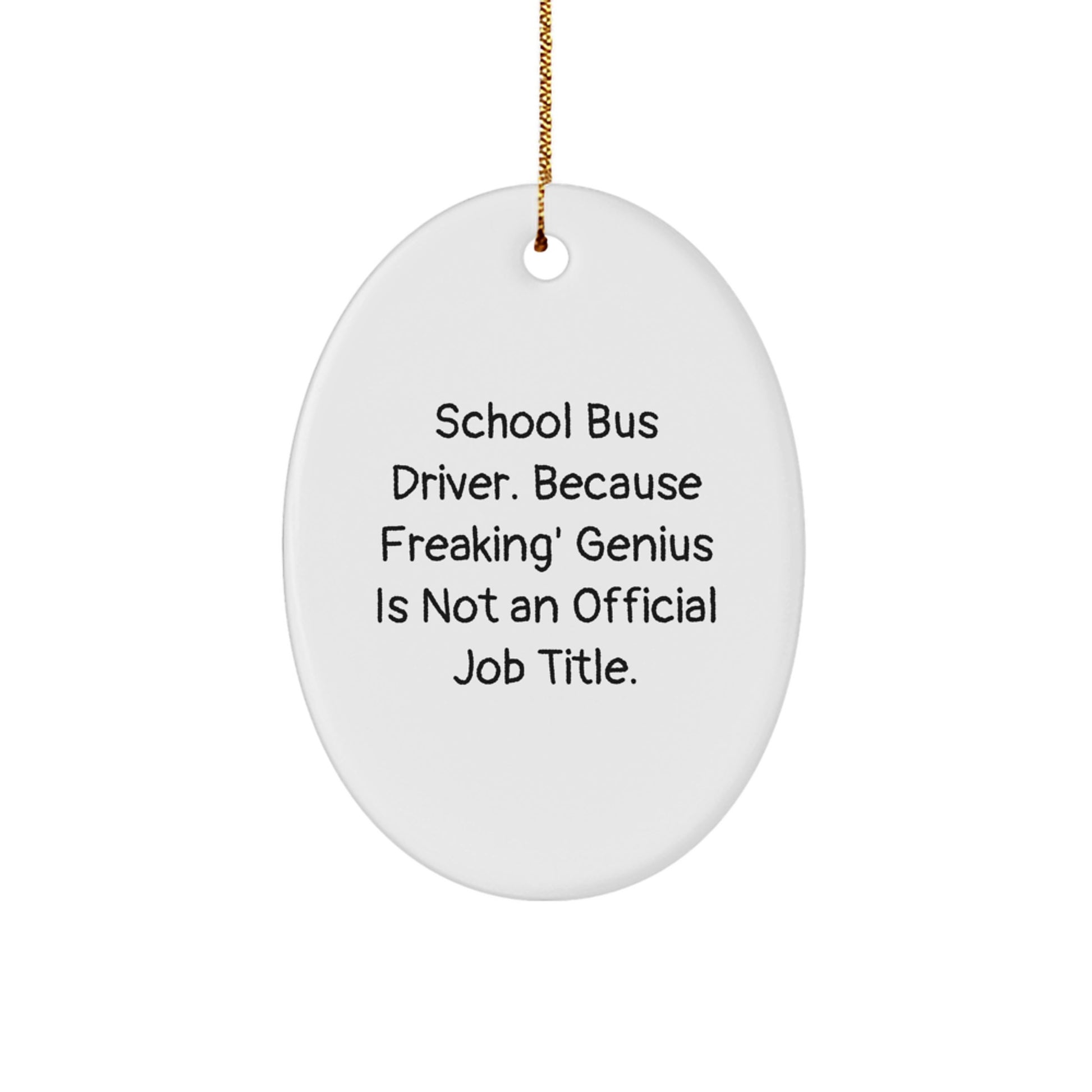 Funny School Bus Driver Oval Ornament Gifts from Friends and Family for Christmas Unique Presents - Image 1