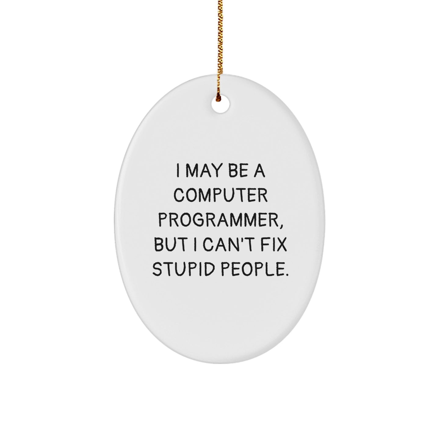 Funny Quote Oval Ornament for Computer Programmer, Gifts from Friends, Christmas Unique Gifts for Men - Image 1