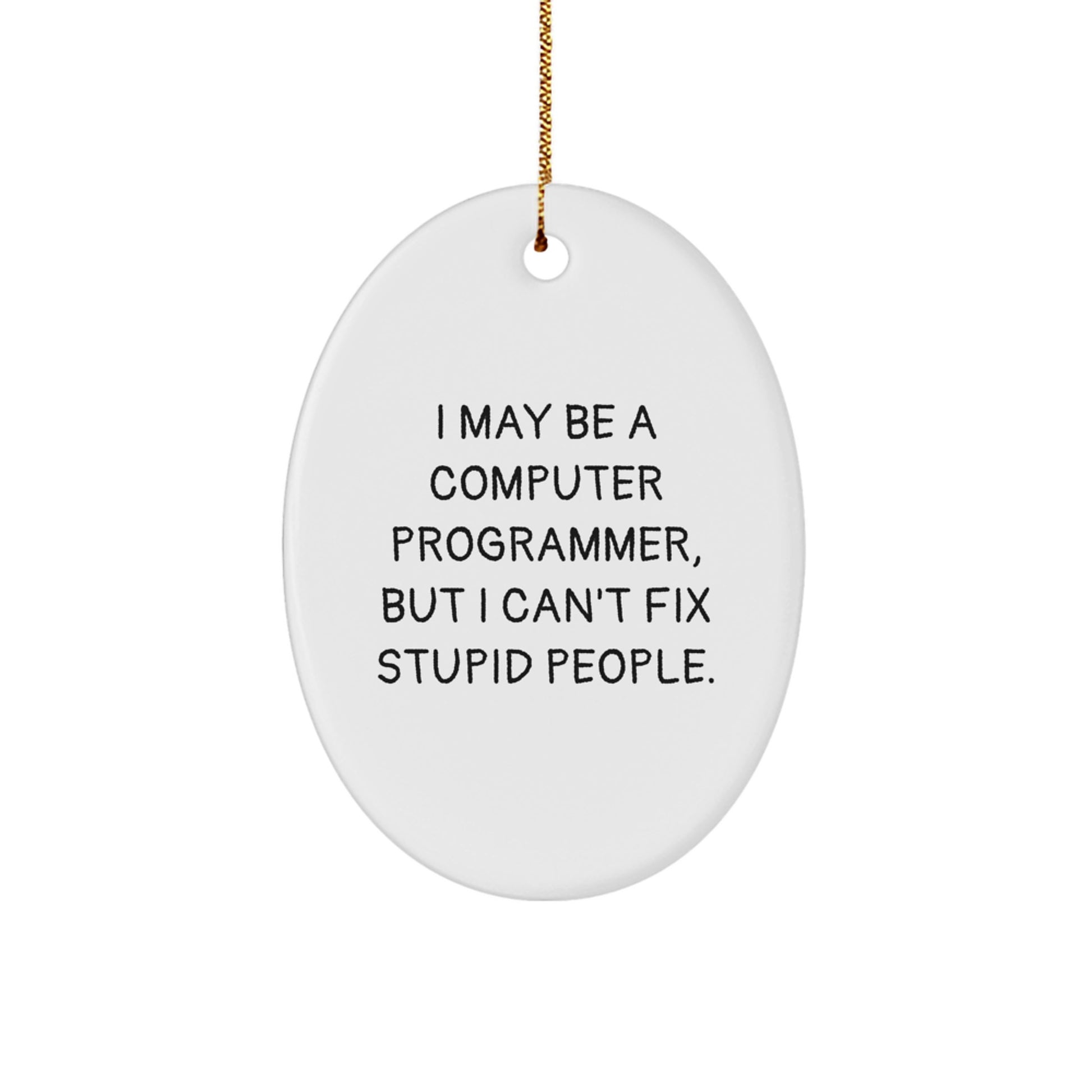 Funny Quote Oval Ornament for Computer Programmer, Gifts from Friends, Christmas Unique Gifts for Men - Image 1